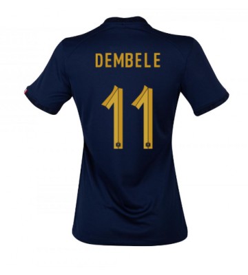 France Ousmane Dembele #11 Replica Home Stadium Shirt for Women World Cup 2022 Short Sleeve